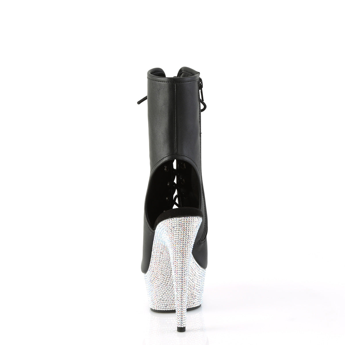 BEJEWELED-1016-6 Pleaser Black 6 Inch Rhinestone Ankle Boots
