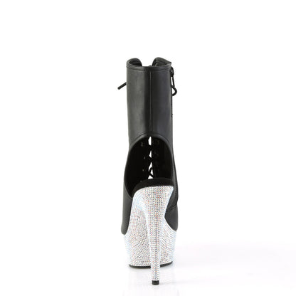 BEJEWELED-1016-6 Pleaser Black 6 Inch Rhinestone Ankle Boots