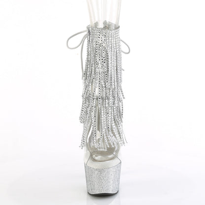 BEJEWELED-1017RSF-7 Pleaser Clear 7 Inch Glamour Models Ankle Boots