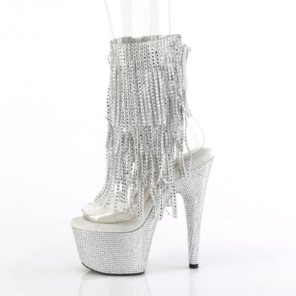 BEJEWELED-1017RSF-7 Pleaser Clear 7 Inch Glamour Models Ankle Boots