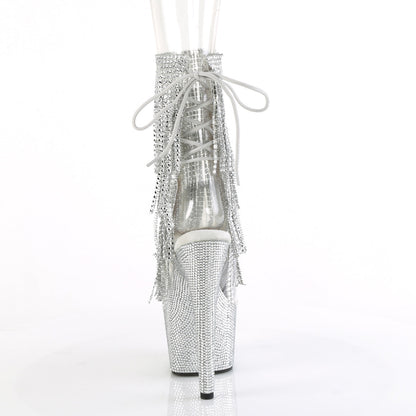 BEJEWELED-1017RSF-7 Pleaser Clear 7 Inch Glamour Models Ankle Boots
