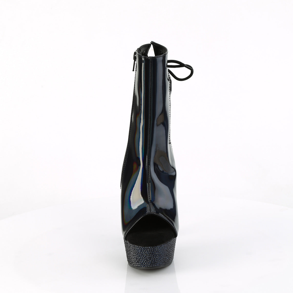 BEJEWELED-1018DM-6 Pleaser Black 6 Inch Exotic Bling Ankle Boots