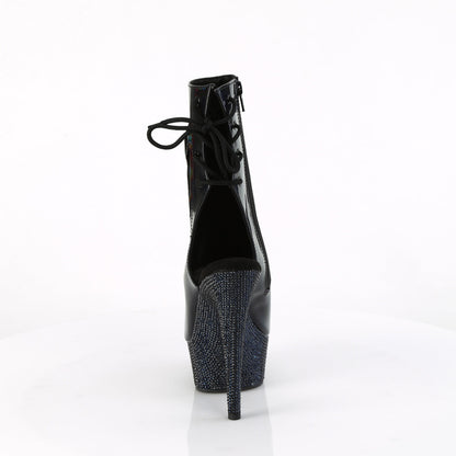 BEJEWELED-1018DM-6 Pleaser Black 6 Inch Exotic Bling Ankle Boots
