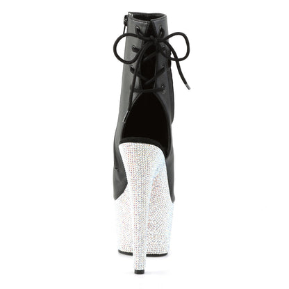 BEJEWELED-1018DM-7 Pleaser Black 7 Inch Rhinestones Ankle Boots