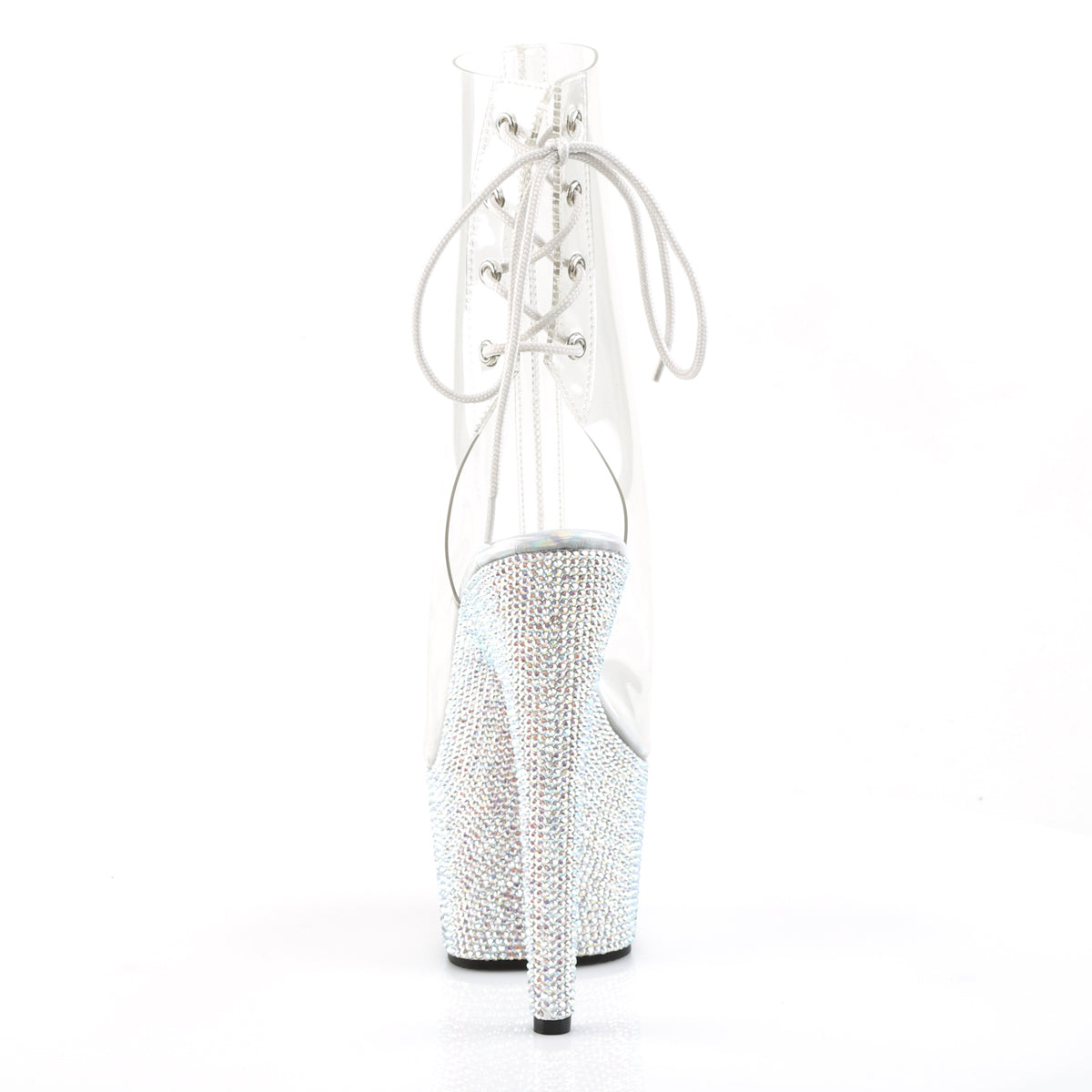 bejeweled 1018dm 6 sexy pleaser high heels multi rhinestones ankle boots faux leather