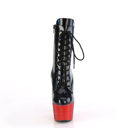 BEJEWELED-1020-7 Pleaser Black 7 Inch Pole Dance Ankle Boots