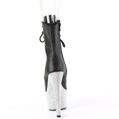 BEJEWELED-1021-7 Pleaser Black 7 Inch Pole Dancer Ankle Boots