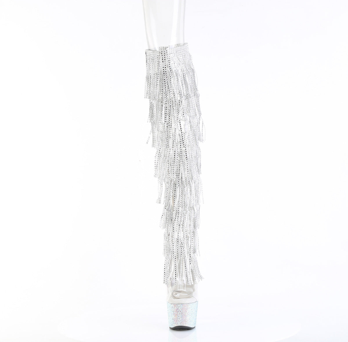 BEJEWELED-3019C-RSF- Pleaser Transparent 7 Inch High Fashion Thigh High Boots