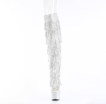 BEJEWELED-3019C-RSF- Pleaser Transparent 7 Inch High Fashion Thigh High Boots