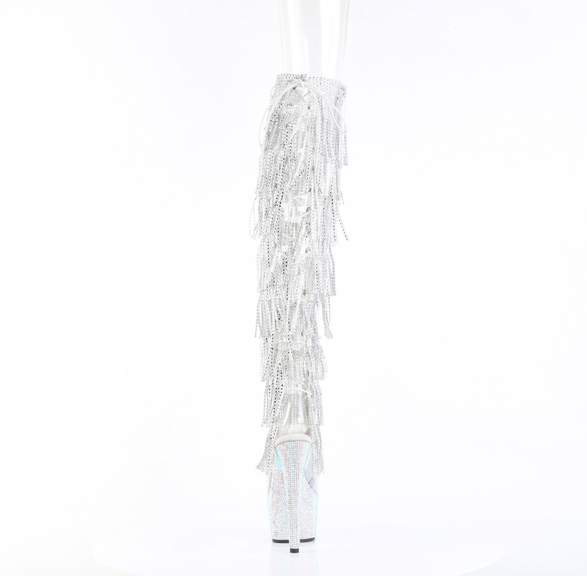 BEJEWELED-3019C-RSF- Pleaser Transparent 7 Inch High Fashion Thigh High Boots