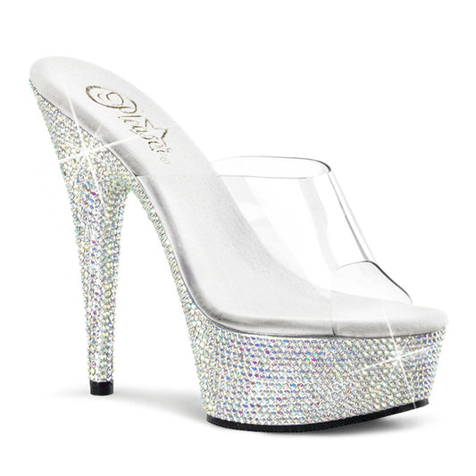 BEJEWELED-601DM Pleaser Transparent Bling 6 Inch Bling Platform Shoes