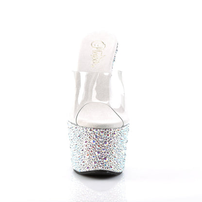 BEJEWELED-701MS Pleaser Transparent Bling 7 Inch Rhinestones Platform Shoes