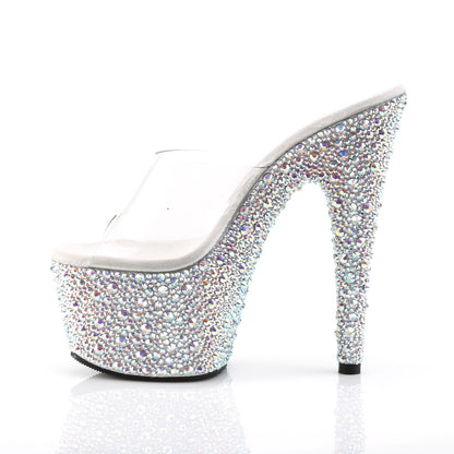 BEJEWELED-701MS Pleaser Transparent Bling 7 Inch Rhinestones Platform Shoes