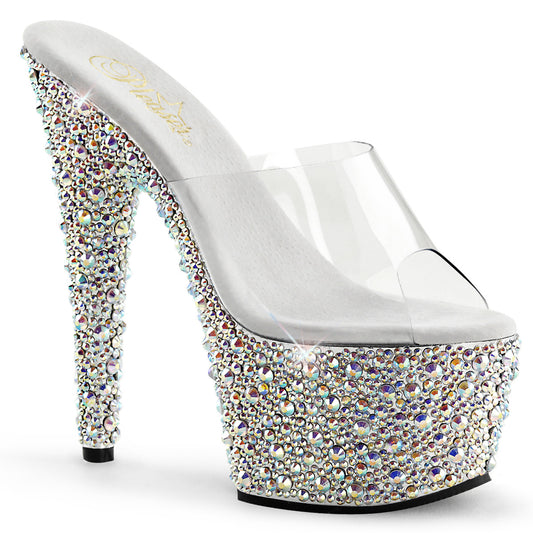 BEJEWELED-701MS Pleaser Transparent Bling 7 Inch Rhinestones Platform Shoes