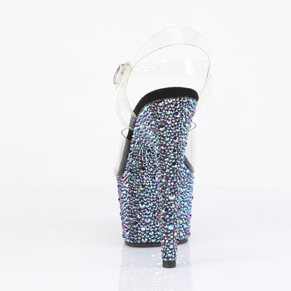 BEJEWELED-708MS Pleaser Clear Black 7 Inch Blingy Platform Shoes