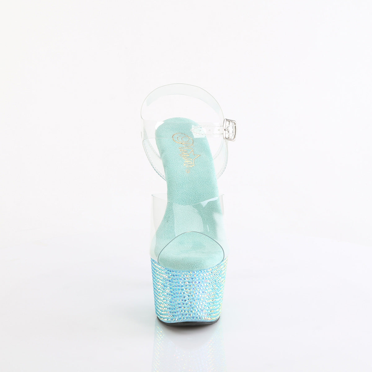 BEJEWELED-708RRS Pleaser Aqua 7 Inch Crystal Platform Shoes