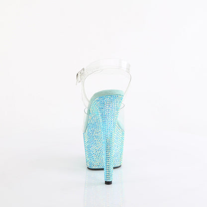 BEJEWELED-708RRS Pleaser Aqua 7 Inch Crystal Platform Shoes