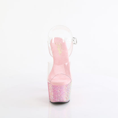 BEJEWELED-708RRS Pleaser Baby Pink 7 Inch Statement Platform Shoes