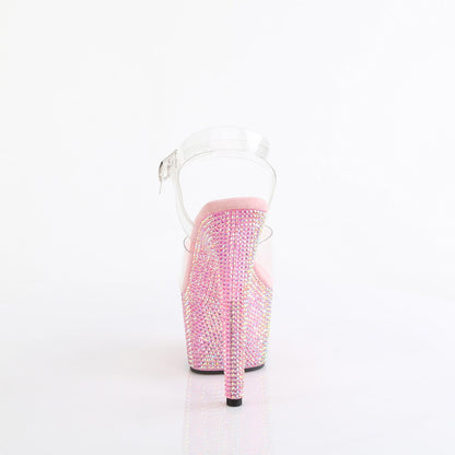 BEJEWELED-708RRS Pleaser Baby Pink 7 Inch Statement Platform Shoes