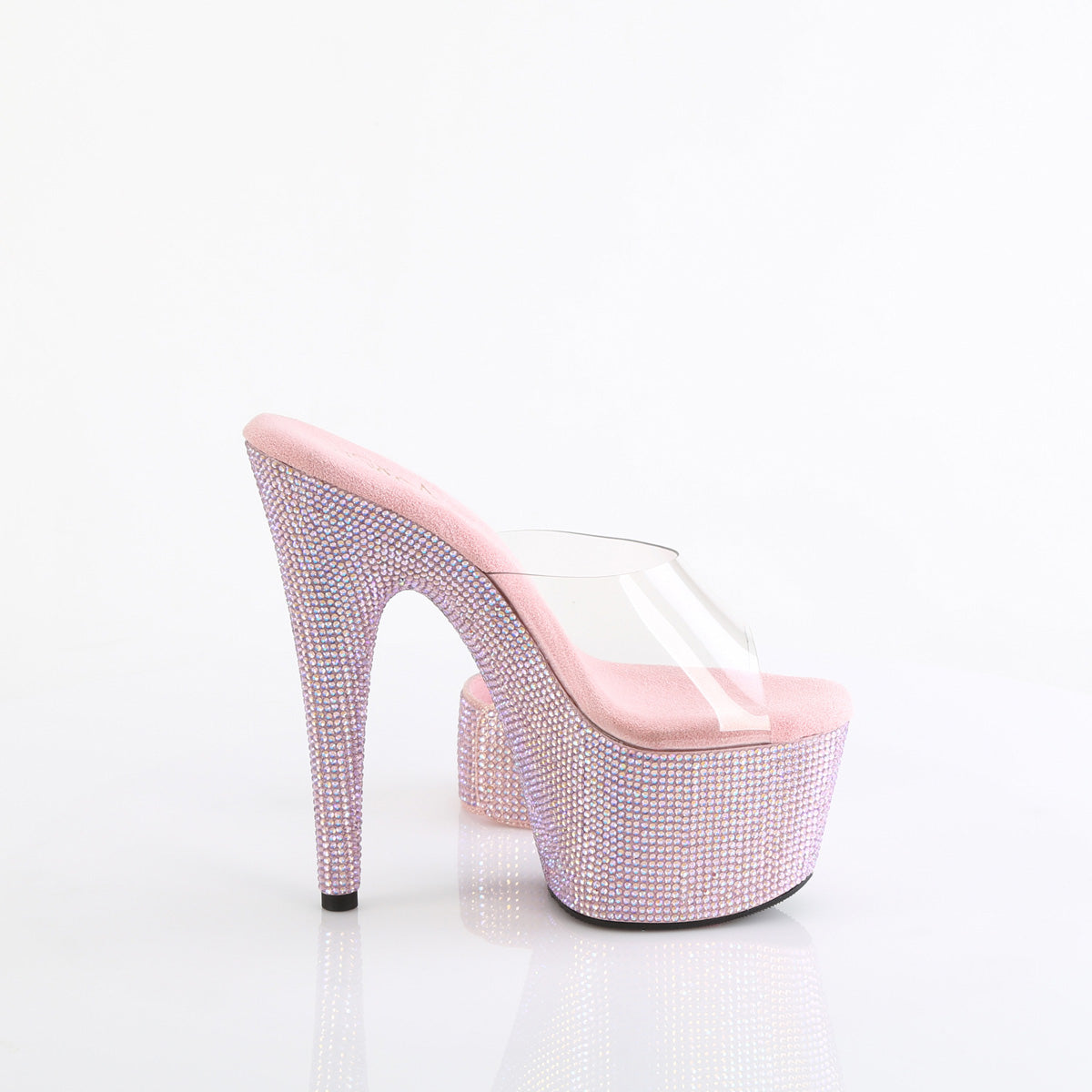 BEJEWELED-712RS Pleaser Baby Pink 7 Inch Gemstone Platform Heels