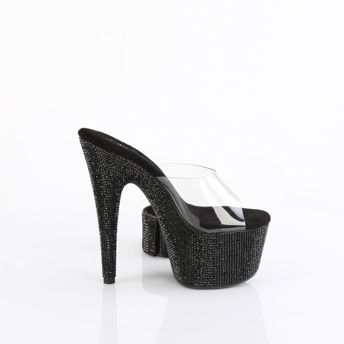 BEJEWELED-712RS Pleaser Clear Black 7 Inch Bling Platform Heels