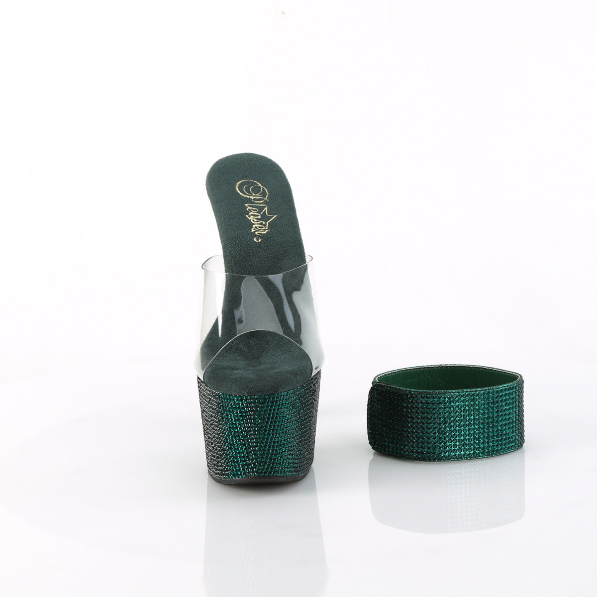 bejeweled 712rs pleaser pole dancing shoes clr emerald green rs