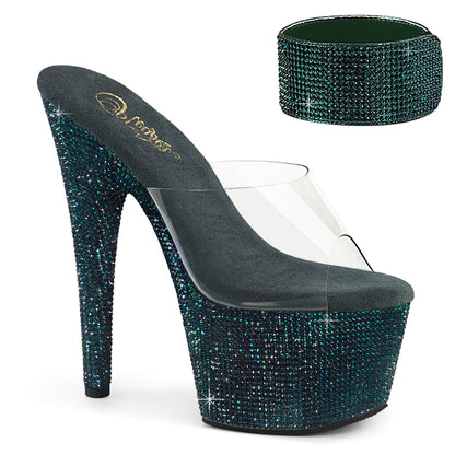 BEJEWELED-712RS Pleaser Emerald Bling Pole Dancing Shoes