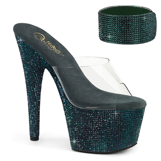 BEJEWELED-712RS Pleaser Emerald Bling Pole Dancing Shoes