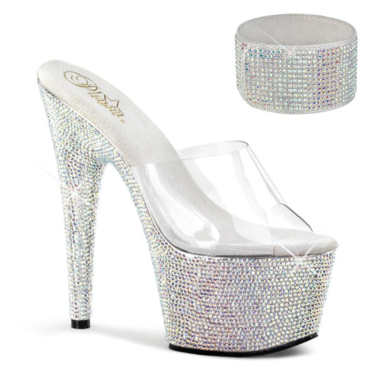 BEJEWELED-712RS Pleaser Transparent Bling 7 Inch Jewel-Encrusted Platform Heels