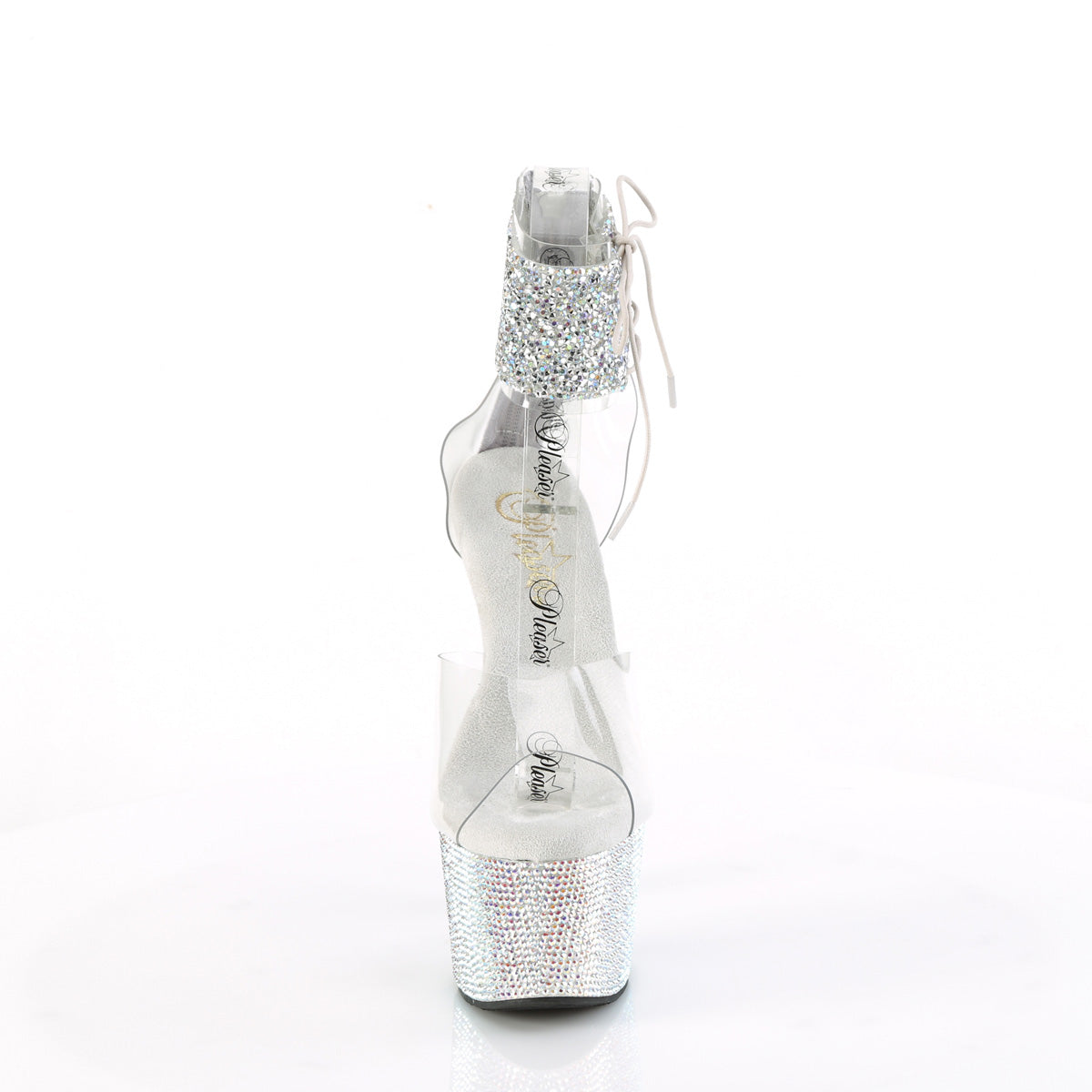 BEJEWELED-724RS-02 Pleaser Clear 7 Inch Bling Strippers Platform Heels