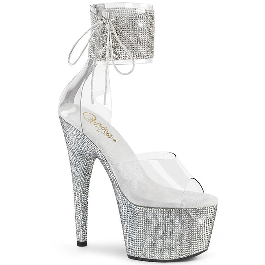 BEJEWELED-724RS Pleaser Transparent Bling 7 Inch Gem-Studded Platform Heels