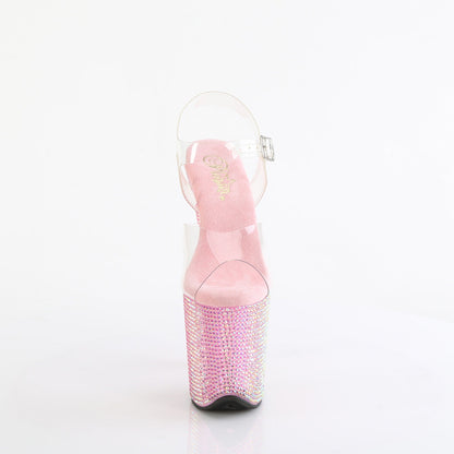 BEJEWELED-808RRS Pleaser Baby Pink 8 Inch Luxe Crystal Platform Heels