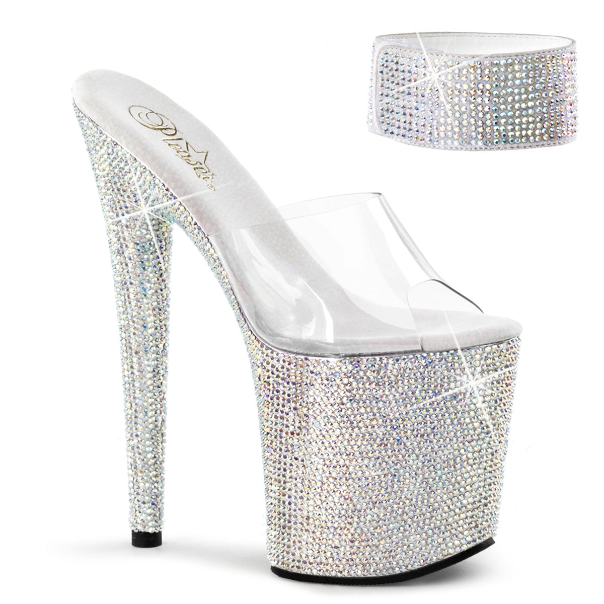 BEJEWELED-812RS Sexy Multi Rhinestones Stripper Platform Pole Shoes
