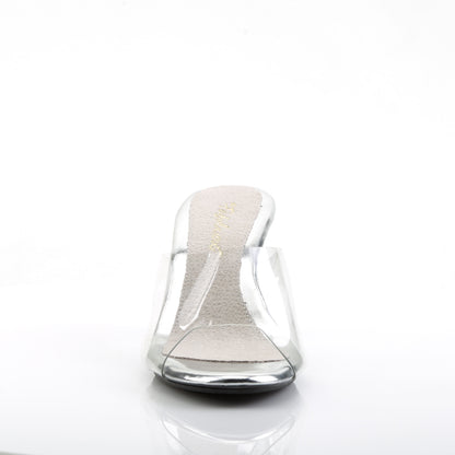 Fabulicious BELLE-301 Clear Platform Mules - 3 Inch Heels