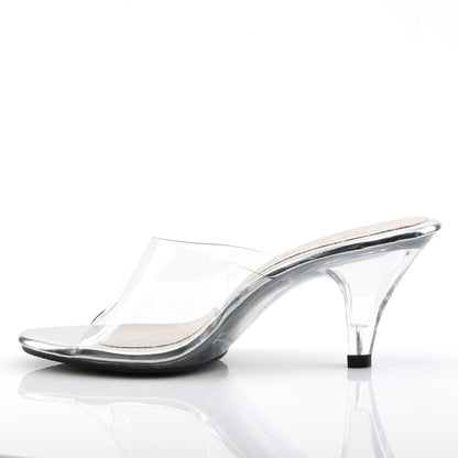 Fabulicious BELLE-301 Clear Platform Mules - 3 Inch Heels