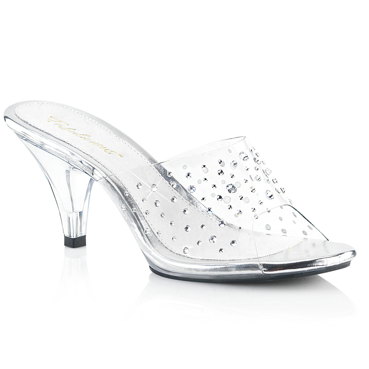 BELLE-301RS Fabulicious Clear 3 Inch Posing Shoes Clr Clr