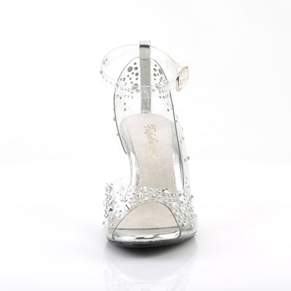 Fabulicious BELLE-330RS Clear Rhinestone Open Toe Platform Sandals - 3 Inch Heels