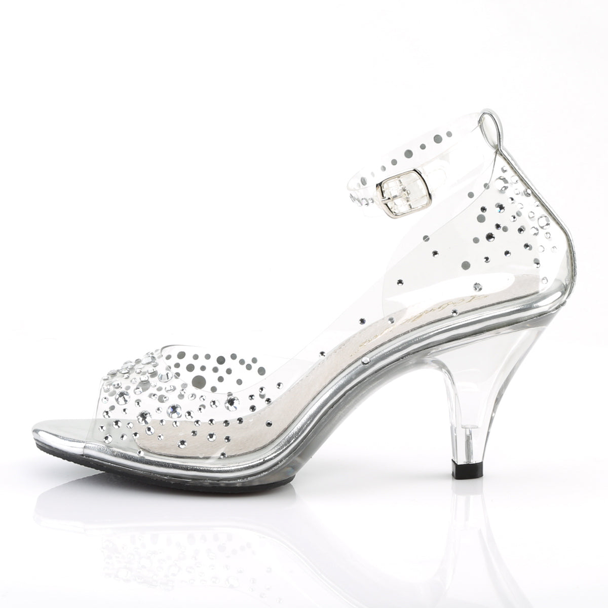BELLE-330RS Fabulicious Clear 3 Inch Posing Shoes