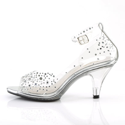 BELLE-330RS Fabulicious Clear 3 Inch Posing Shoes