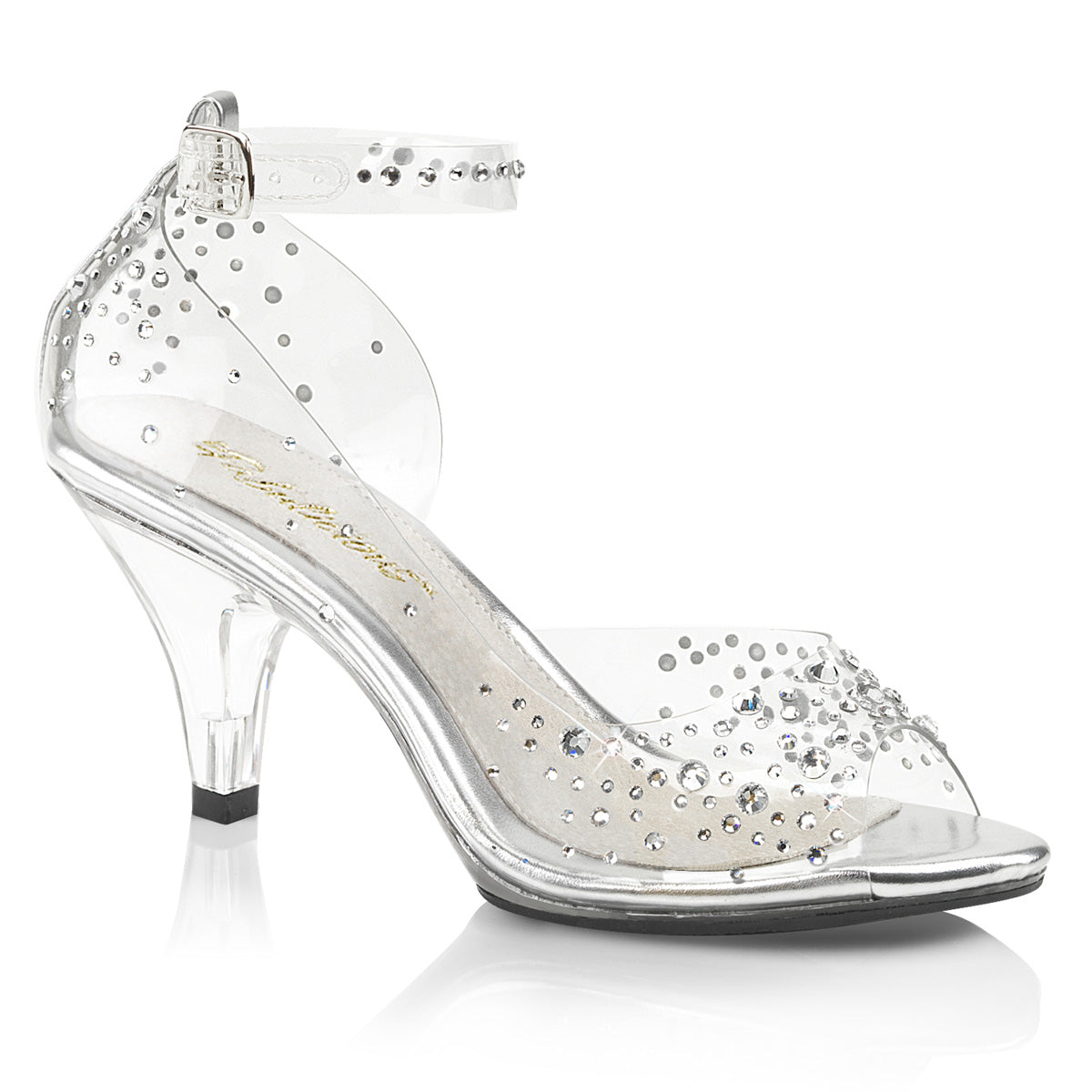 BELLE-330RS Fabulicious Clear 3 Inch Posing Shoes Clr Clr