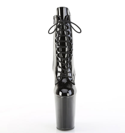 Pleaser BEWITCHED-1020 Black Lace-Up Platform Ankle Boots - 9 Inch Heels