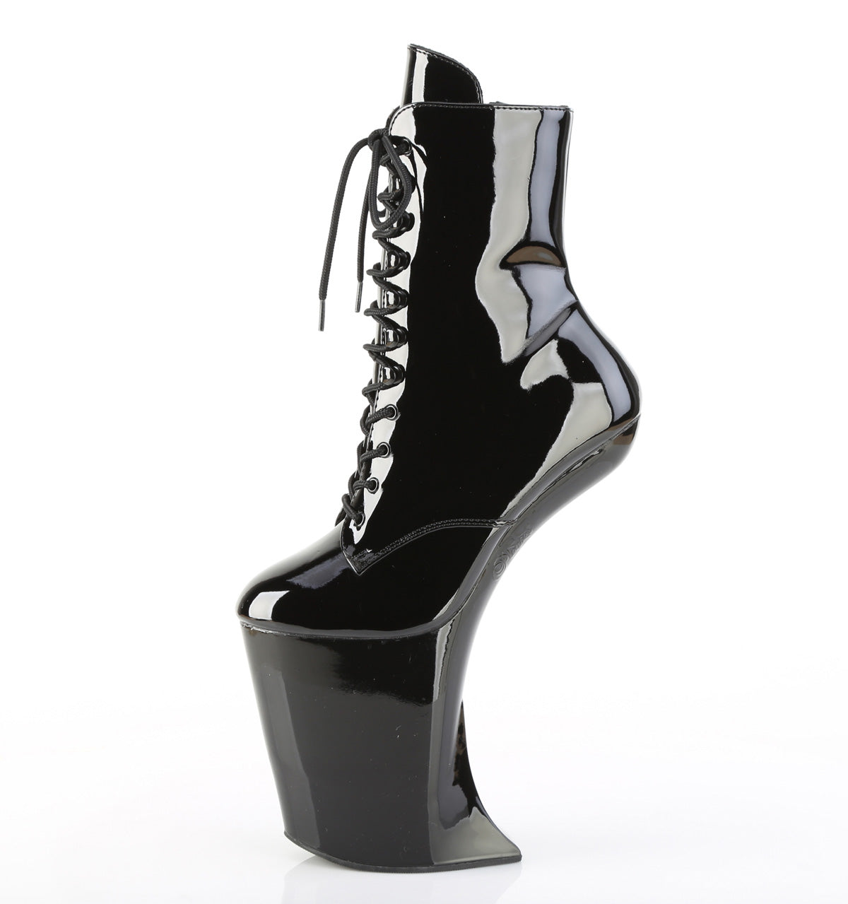Pleaser BEWITCHED-1020 Black Lace-Up Platform Ankle Boots - 9 Inch Heels