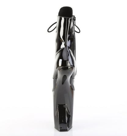 Pleaser BEWITCHED-1020 Black Lace-Up Platform Ankle Boots - 9 Inch Heels