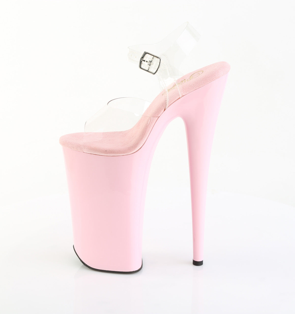 Pleaser BEYOND-008 Clear / Black Platform Sandals - 10 Inch Heels