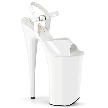BEYOND-009 Pleaser White 10 Inch Sky High Platform Shoes Wht Pat Wht