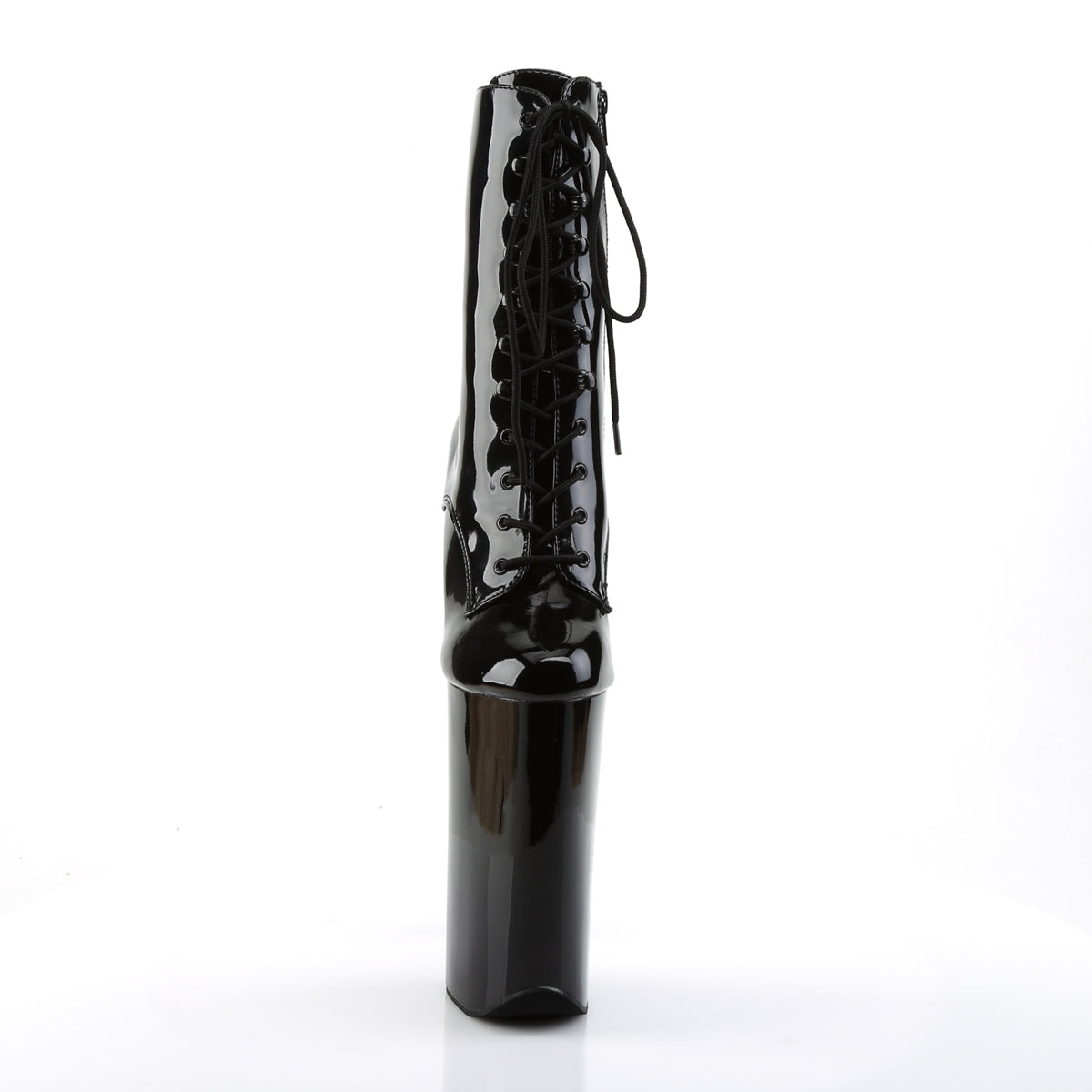 BEYOND-1020 Pleaser Black 10 Inch Extreme High Heels Ankle Boots