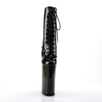 BEYOND-1020 Pleaser Black 10 Inch Extreme High Heels Ankle Boots