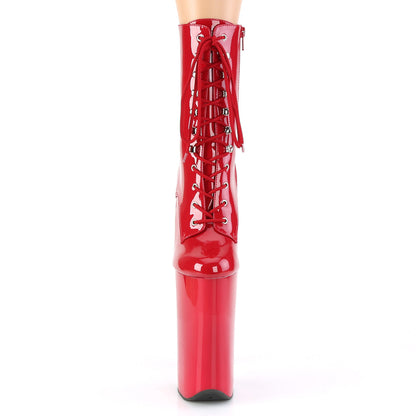BEYOND-1020 Pleaser Red 10 Inch Killer Heel Ankle Boots