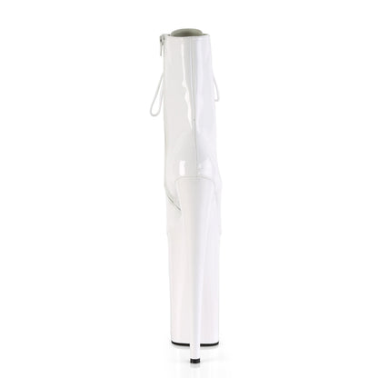 beyond 1020 pleaser sexy shoes 10 inch heel black patent platforms front lace up ankle boots side zip