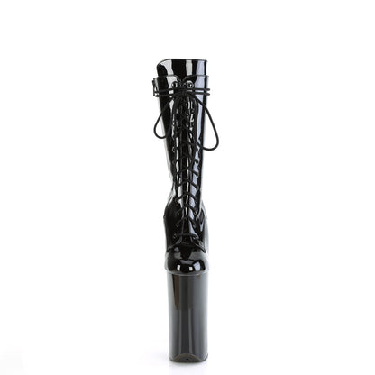 BEYOND-1050 Pleaser Black 10 Inch Very Tall Ankle Boots